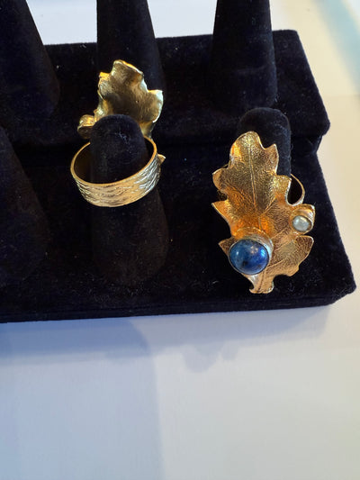 Adjustable Gold Leaf Ring