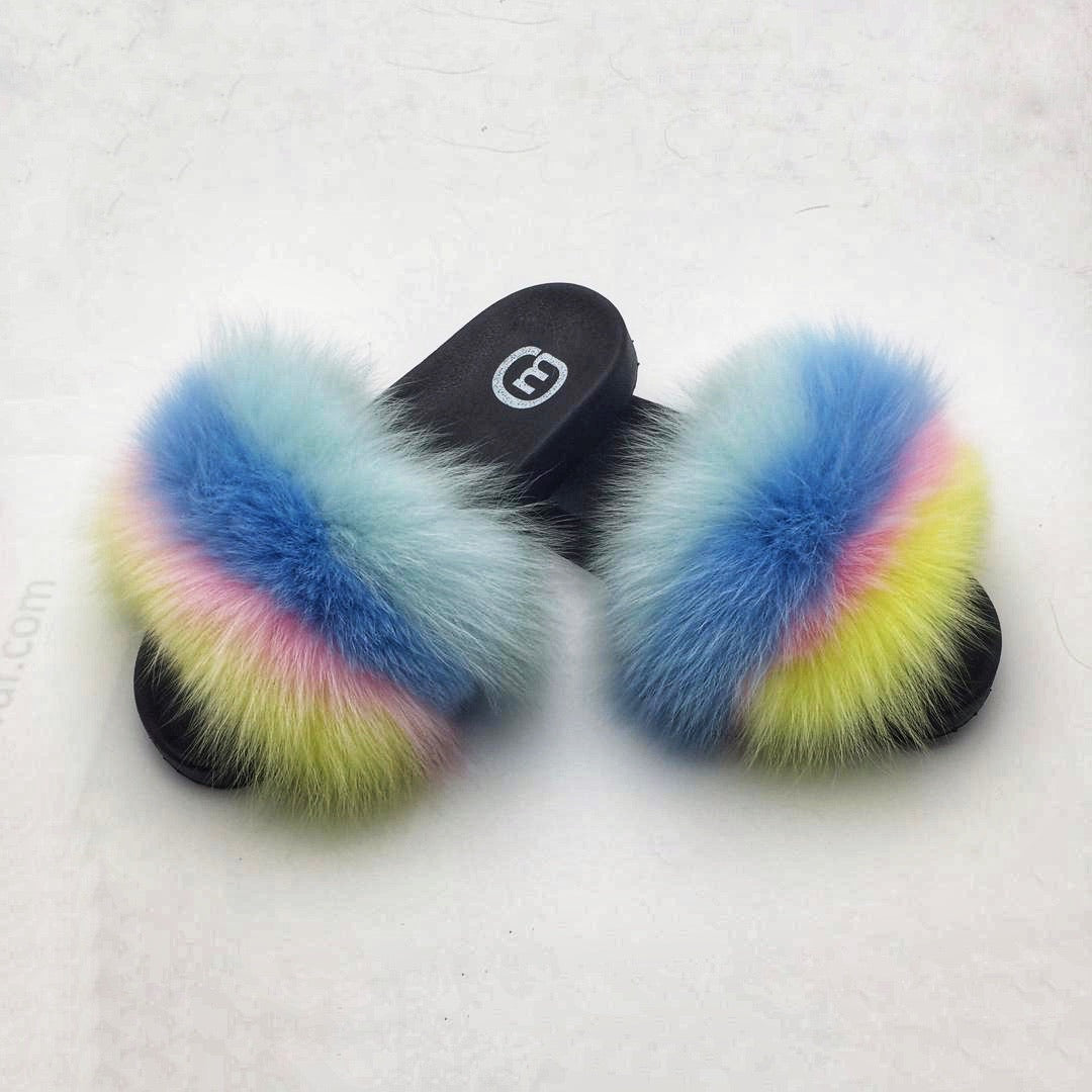 Fox Fur Slides l Unicorn